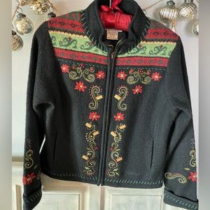 Longaberger boiled wool holiday jacket